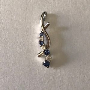 White and Blue Sapphire journey necklace